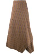 Alysi Striped Print Skirt - Brown