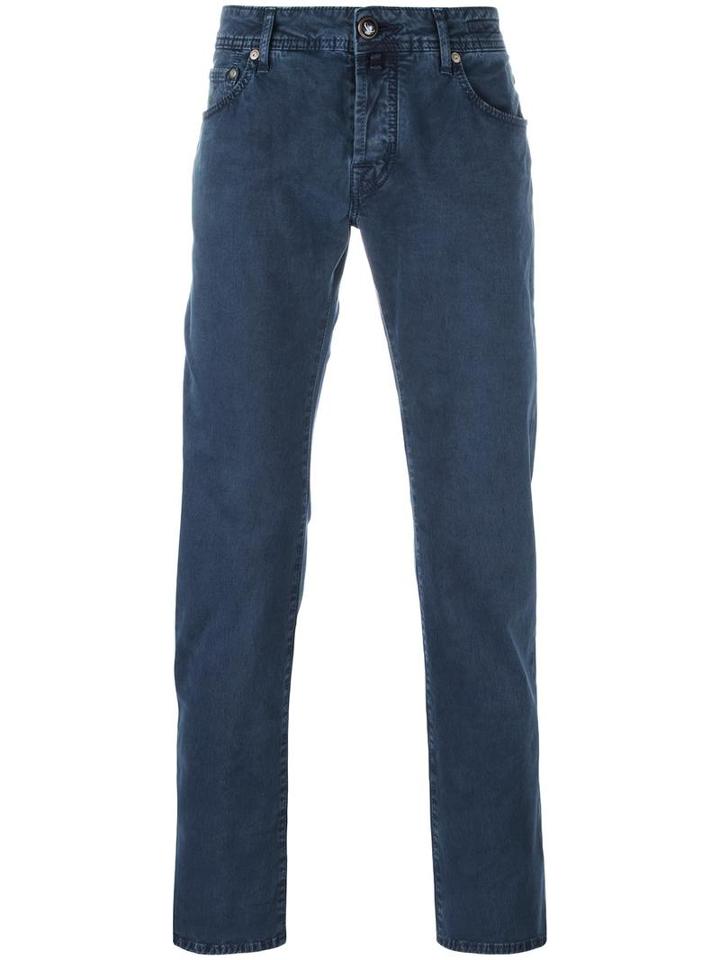 Jacob Cohen Tapered Trousers, Men's, Size: 34, Blue, Cotton/spandex/elastane