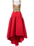 Marchesa Notte Floral Detail Ball Gown - Red