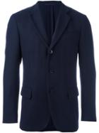 Mp Massimo Piombo Button Front Blazer, Men's, Size: 46, Blue, Cupro/wool/polyester/acrylic