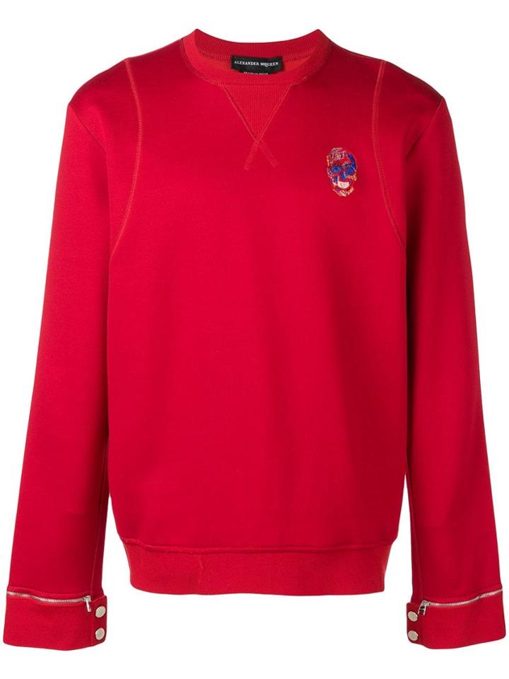 Alexander Mcqueen Skull Motif Sweatshirt - Red