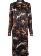Alena Akhmadullina 'black Horse' Shirt Dress, Women's, Size: 44, Black, Silk