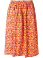 Céline Vintage Printed Skirt, Women's, Size: 40, Red