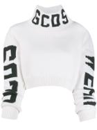Gcds Logo Roll-neck Sweater - White