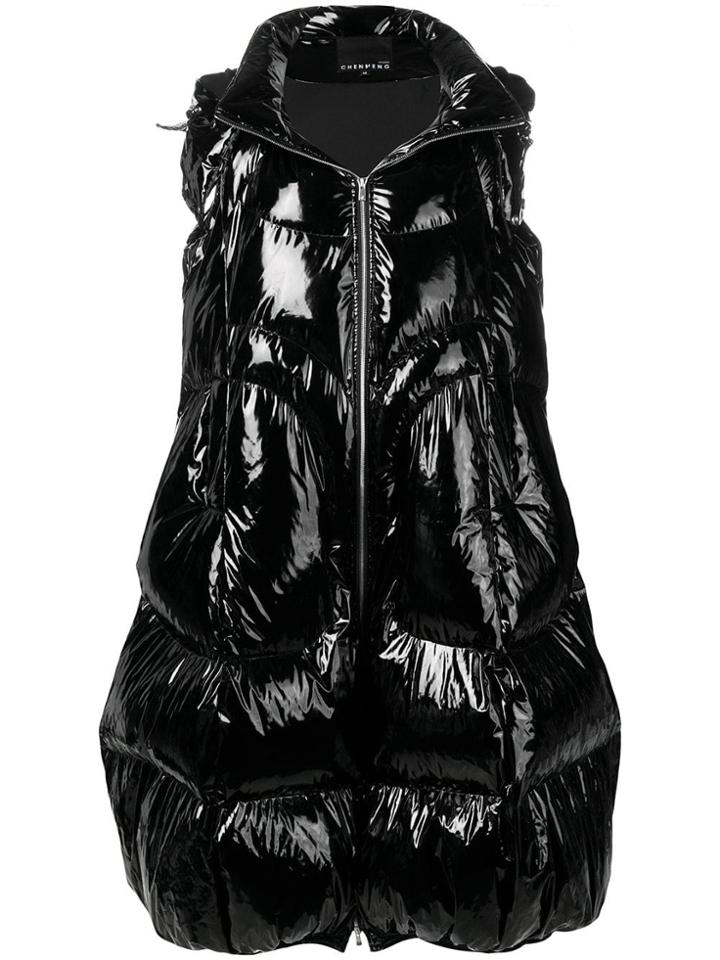 Chen Peng Sleeveless Padded Gilet - Black
