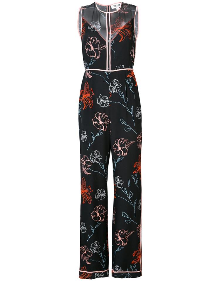 Dvf Diane Von Furstenberg Sleeveless Tailored Jumpsuit - Black