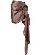 Maticevski Asymmetric Draped-detail Skirt - Gold