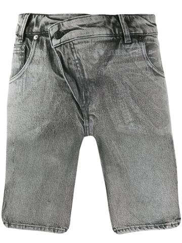 Ottolinger Diagonal Denim Shorts - Grey