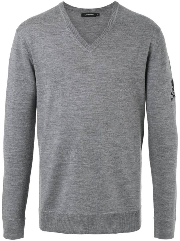 Loveless Fitted Knitted Sweater - Grey
