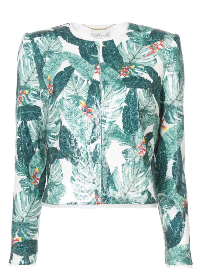 Rachel Zoe Leaf Print Jacket - Green