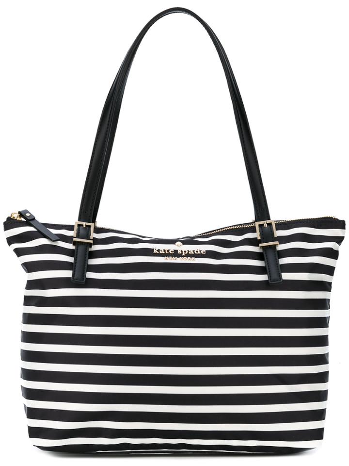 Kate Spade Striped Shoulder Bag - Black