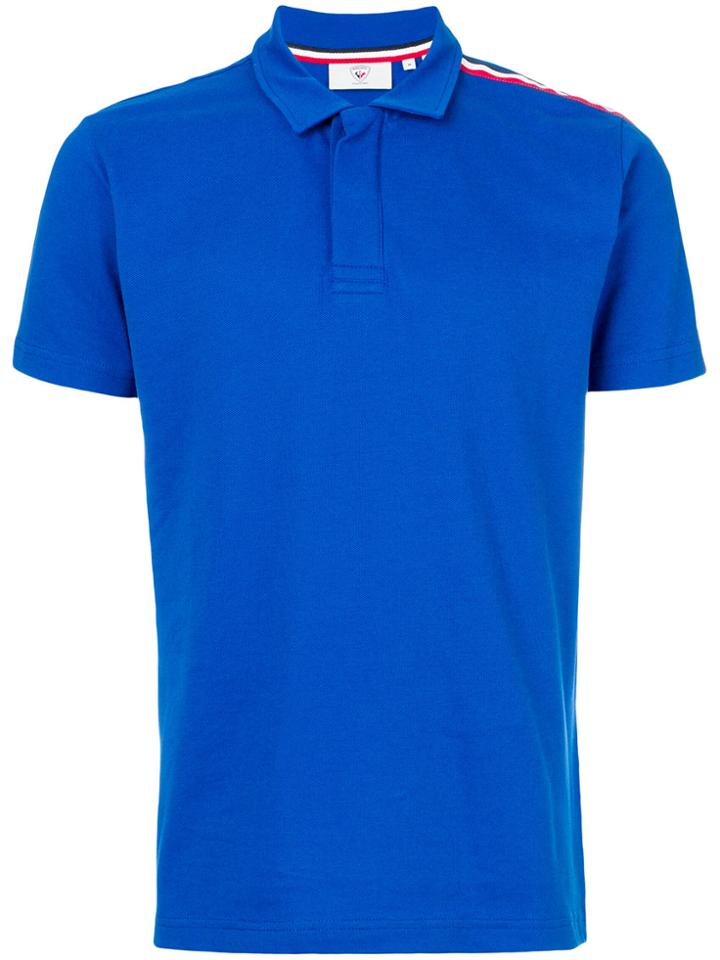 Rossignol Stripe Detail Asymmetric Polo Shirt - Blue
