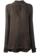 Ann Demeulemeester Paradise Bird Embroidered Shirt, Women's, Size: 34, Green, Silk/cotton/cupro/rayon