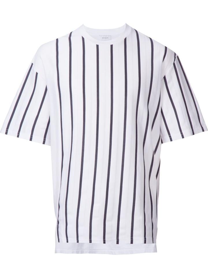 En Route Vertical Stripe T-shirt, Men's, Size: 3, White, Cotton