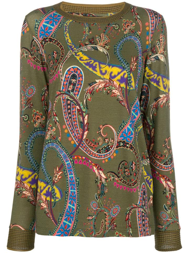 Etro Paisley Print Top - Green