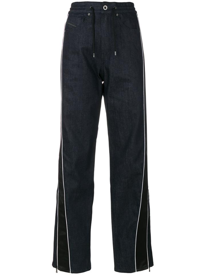 Diesel Black Gold Jogger Style Jeans With Stripe Detail - Blue