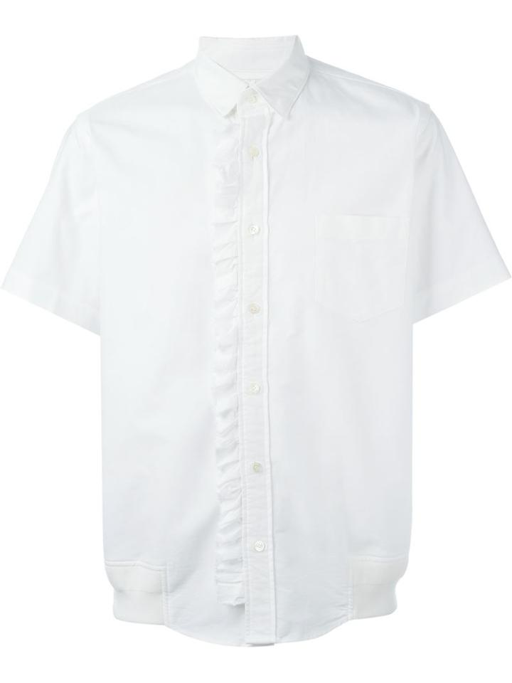Sacai Short Sleeve Shirt, Men's, Size: Iii, White, Cotton/polyester
