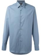 Prada Classic Shirt, Men's, Size: 39, Blue, Cotton/polyamide/spandex/elastane