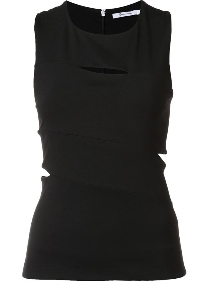 T By Alexander Wang Cut-out Top, Women's, Size: Medium, Black, Polyester/spandex/elastane/rayon