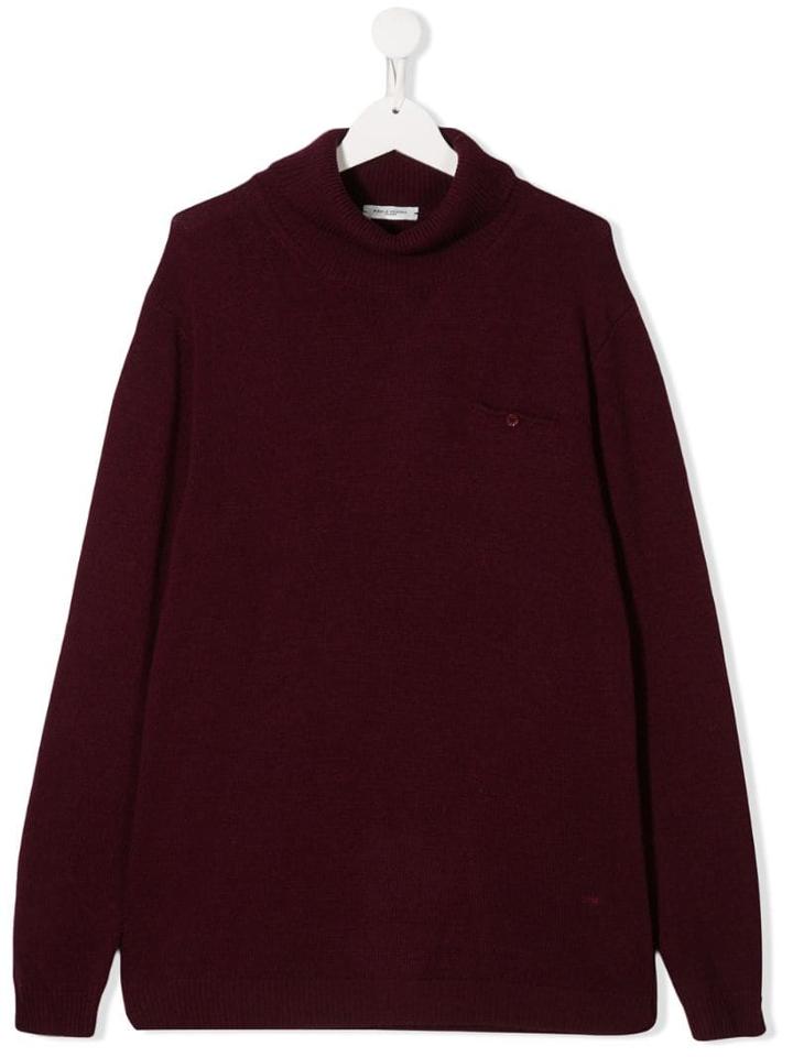 Paolo Pecora Kids Knitted Roll-neck Jumper - Purple