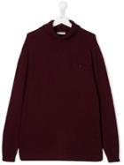 Paolo Pecora Kids Knitted Roll-neck Jumper - Purple