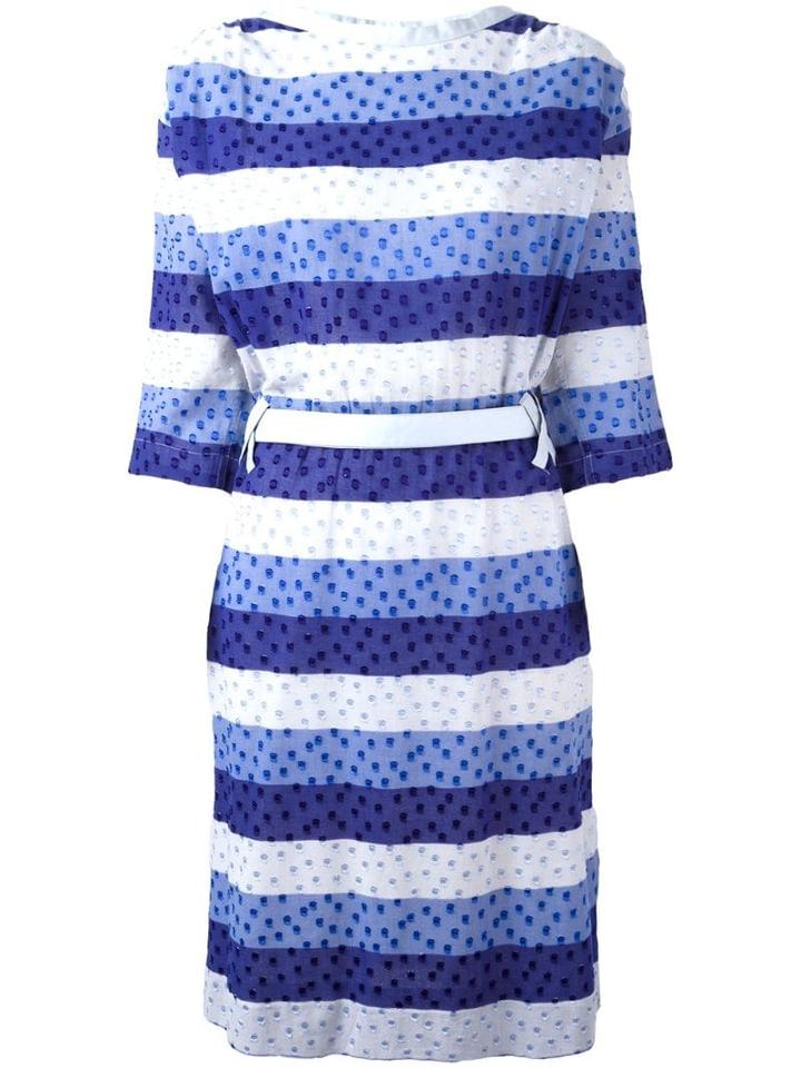 Courrèges Pre-owned Tonal Stripe Dress - Blue