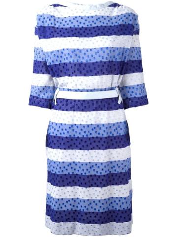 Courrèges Pre-owned Tonal Stripe Dress - Blue