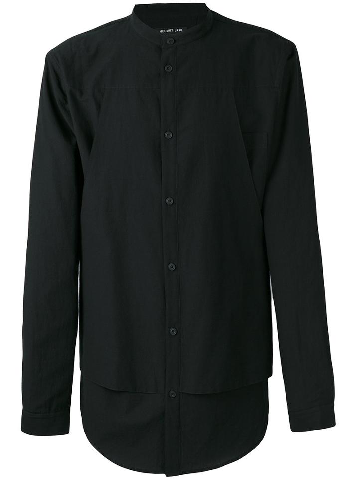 Helmut Lang - Band Collar Shirt - Men - Cotton - S, Black, Cotton