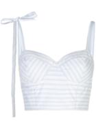 Rosie Assoulin Striped Bustier Cropped Top - Blue