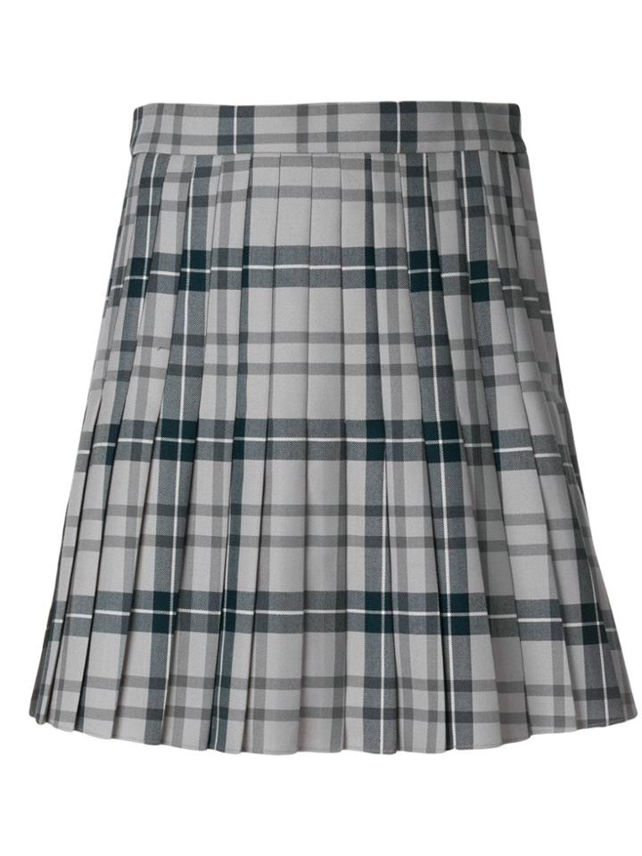Thom Browne Pleated Tartan Uniform Twill Skirt - Grey