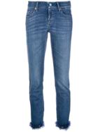 Cambio Feather Hem Slim-fit Jeans - Blue