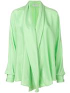 Versus Vintage Waterfall Draped Blouse - Green