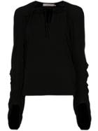 Preen Line Tie Detail Oversized Blouse - Black