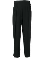 Forte Forte Front Pleat Tapered Trousers - Black