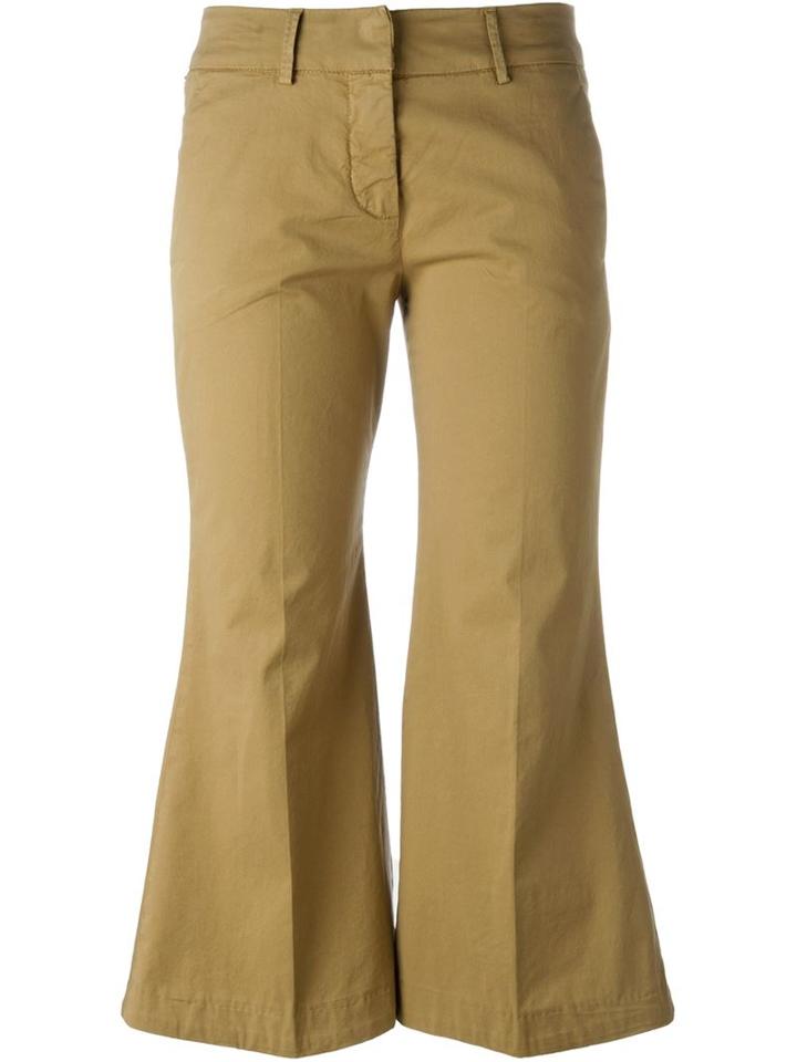 Dondup Flared Trousers, Women's, Size: 42, Nude/neutrals, Cotton/spandex/elastane