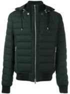 Balmain Hooded Padded Jacket, Men's, Size: Medium, Green, Cotton/feather Down/wool