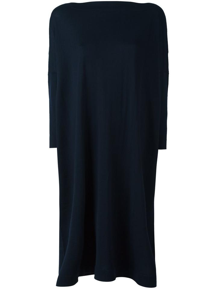 Daniela Gregis Square Neck Maxi Dress, Women's, Blue, Wool