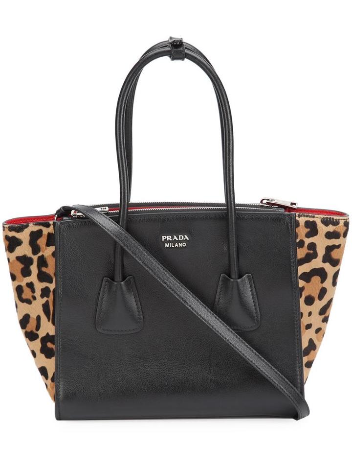 Prada Vintage Small Twin Pocket Tote, Women's, Black