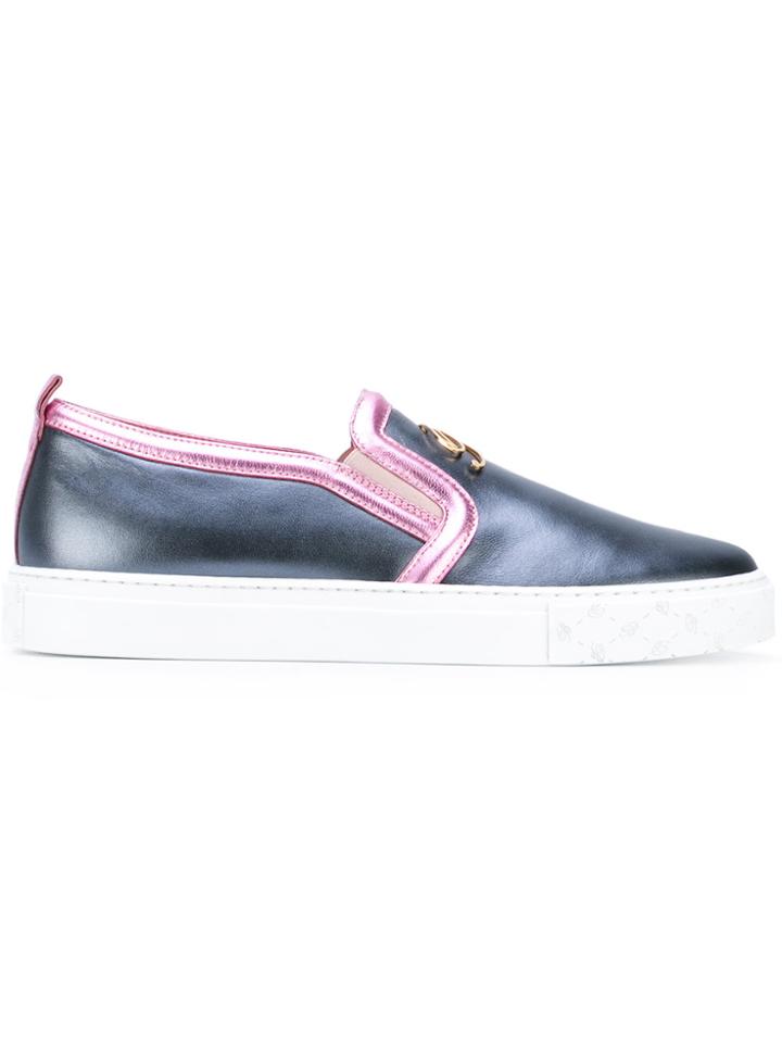 Blumarine Metallic Slip-on Sneakers - Blue
