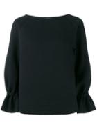 Osman Gathered Sleeves Sweatshirt, Women's, Size: 14, Black, Cotton