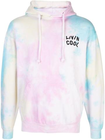 Livincool Tie-dye Logo Hoodie - Pink