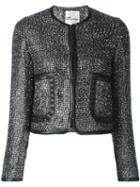 Comme Des Garçons Noir Kei Ninomiya Shimmering Jacket, Women's, Size: Small, Grey, Nylon/polyester/cupro/artificial Leather