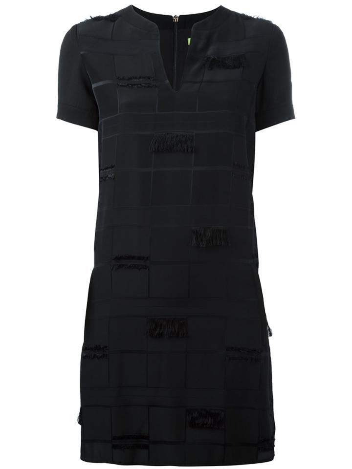 Versace Jeans Frayed Trim Dress - Black