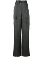 Nina Ricci - High-rise Belted Trousers - Women - Viscose - 40, Women's, Green, Viscose