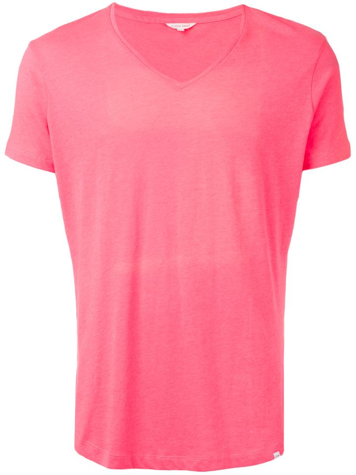 Orlebar Brown - V-neck T-shirt - Men - Cotton/polyester - M, Pink/purple, Cotton/polyester