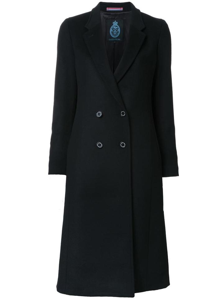 Guild Prime Double-breasted Mid Coat, Women's, Size: 34, Black, Wool