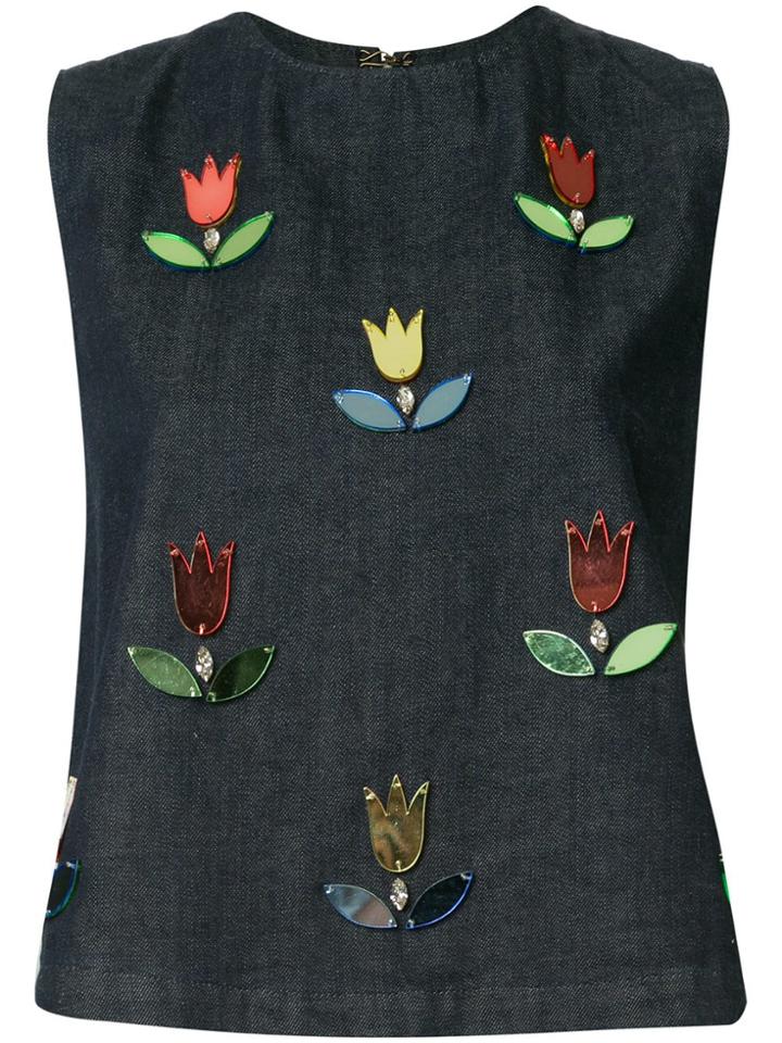 Tu Es Mon Trésor Mirror Tulip Top - Blue