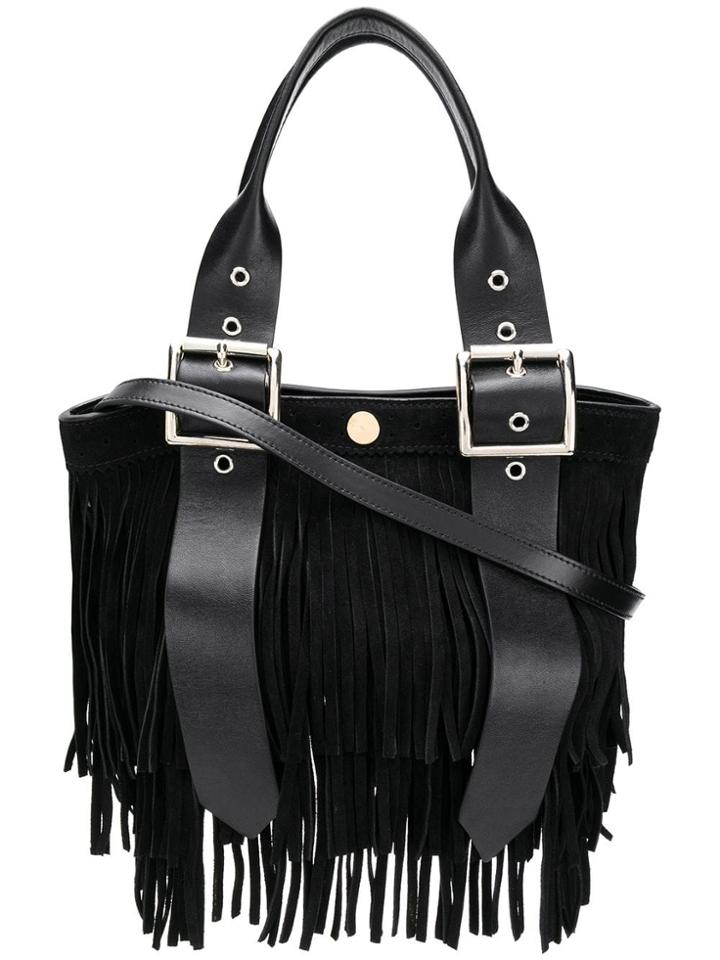 Sacai Fringed Tote Bag - Black