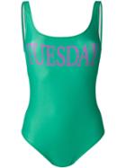 Tuesday Print Swimsuit - Women - Polyester/spandex/elastane - 42, Green, Polyester/spandex/elastane, Alberta Ferretti