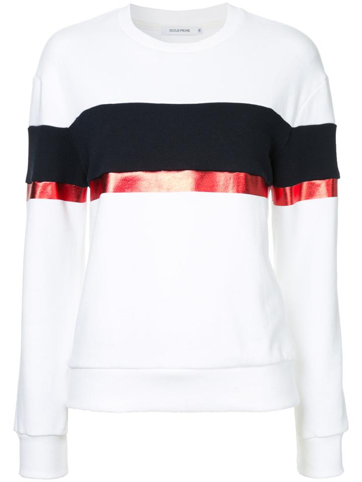 Guild Prime Contrast Stripe Sweatshirt - White